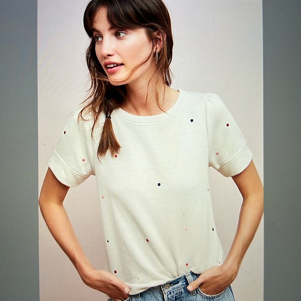 Anthropologie Star Embroidered Sweatshirt by t.la